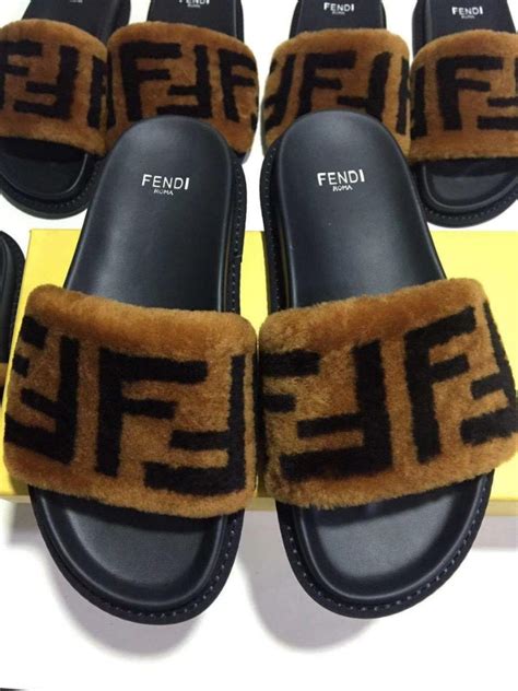 fendi slippers replica|fendi fluffy slippers.